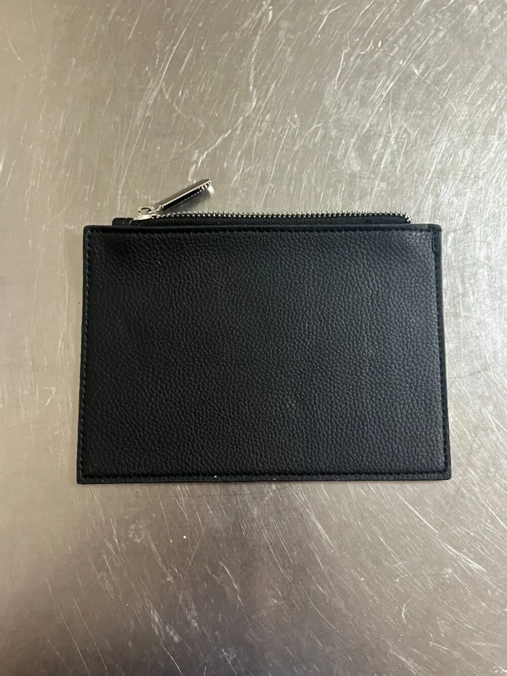 KENNETH COLE Black Textured Leather Wrislet Wallet Pouch
